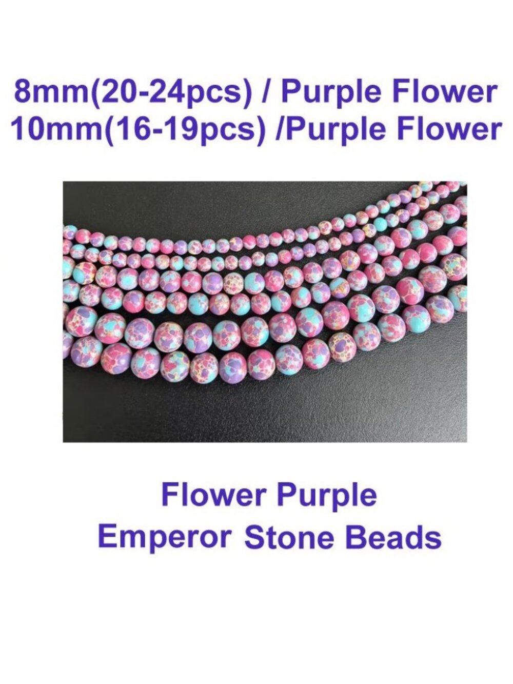 Purple Emperor Jasper Stone Beads  8mm (20-24 Beads) or  10mm (16-19 Beads)